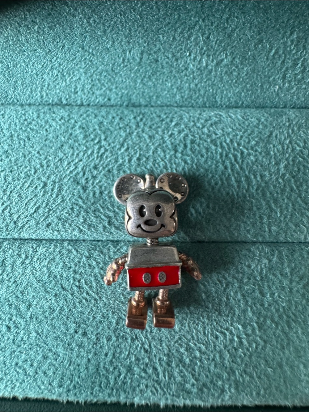 Pandora Silver and Red Mickey Robot Charm